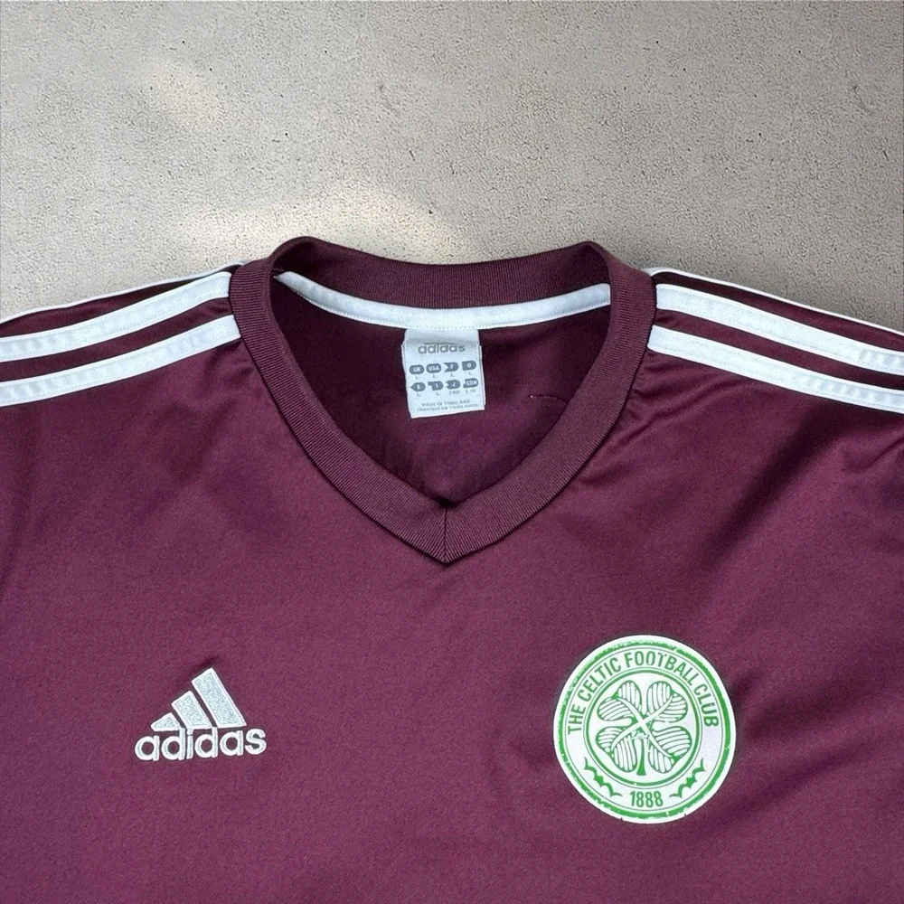 Adidas The Celtic Football Club Jersey Men's Large Soccer Kit #10 Burgundy‎
